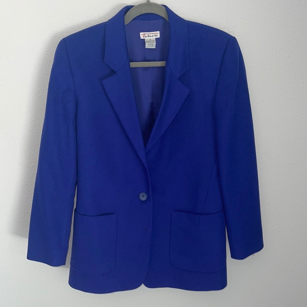 Royal Blue Wool & Cashmere Talbots Winter Coat